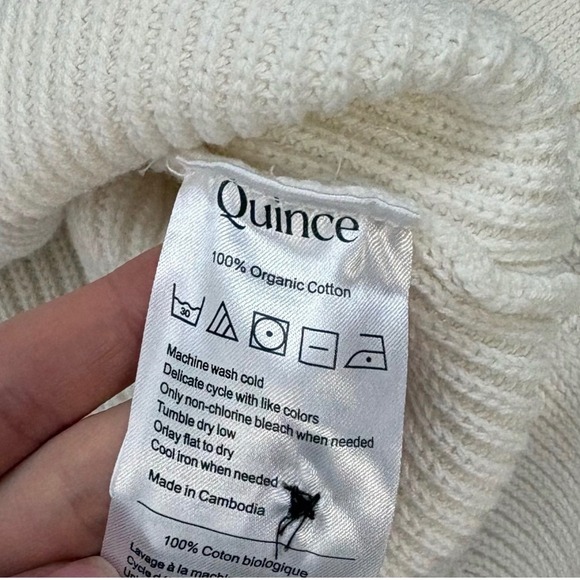 Quince Sz Large White Organic Cotton Fisherman Collared Cardigan - Picture 12 of 13